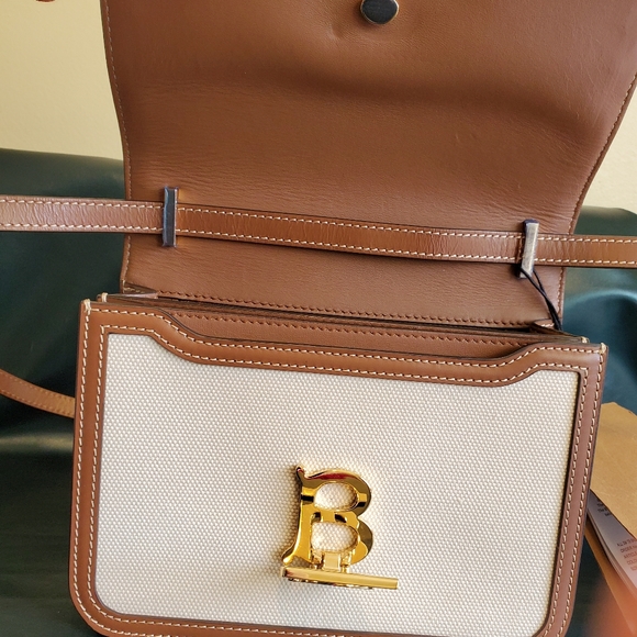 NWT$2150 Burberry TB Canvas Leather Crossbody Bag - Picture 9 of 16